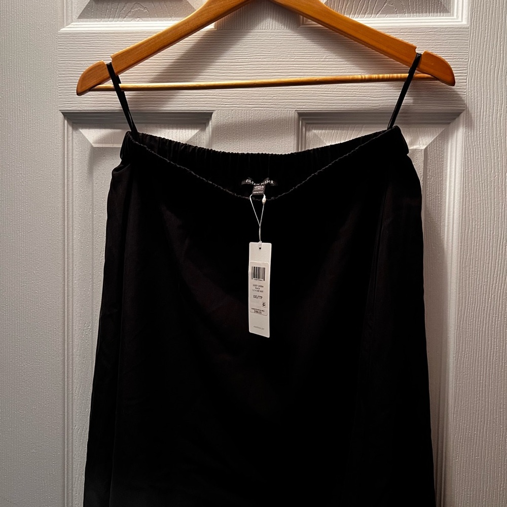 NWT Eileen Fisher Tencel Black Skirt  XXS